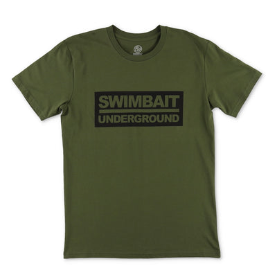 Swimbait Underground Logo Lock Up Stencil Tee - Army