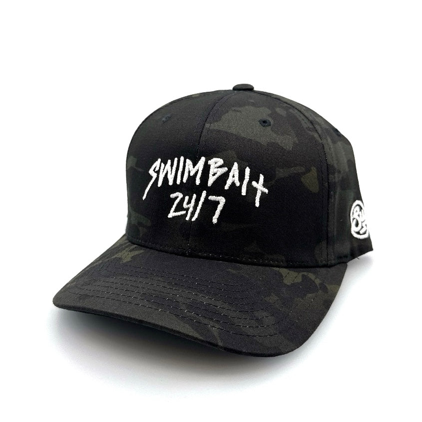 Swimbait Underground X Swimbait 24/7 Flexfit Hat - Black Multicam