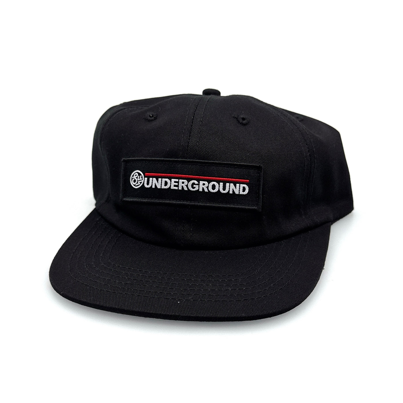 Swimbait Underground Wordmark Patch Unstructured Snapback Hat - Black