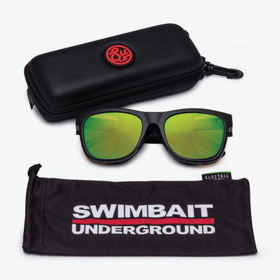 Swimbait Underground X Electric Eyewear JJF12 - Matte Black Bronze/Green Polar Pro