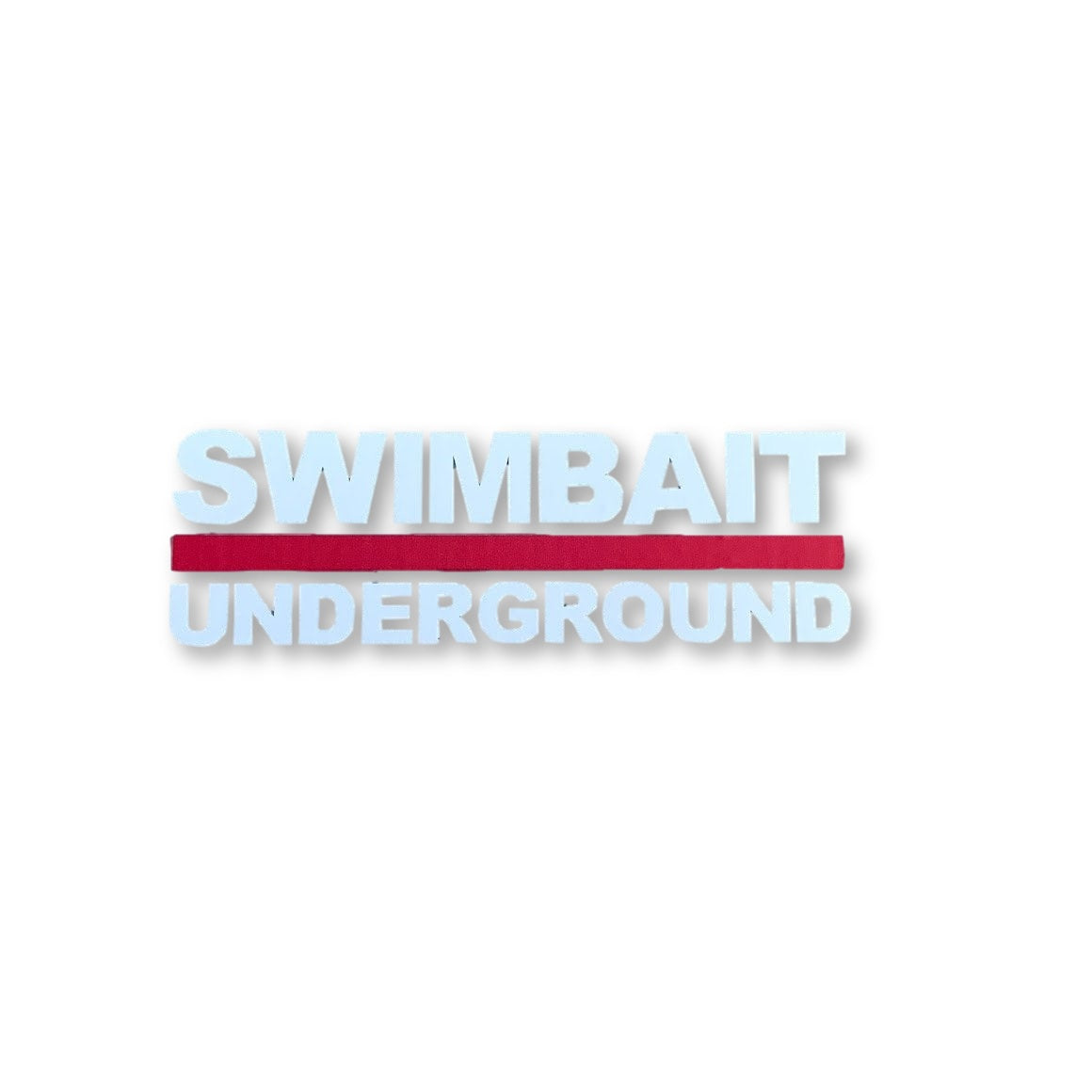 Swimbait Underground Logo Lock Up Transfer Sticker - White - Swimbait Underground