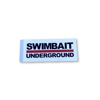 Swimbait Underground Logo Lock Up Sticker - White - Swimbait Underground