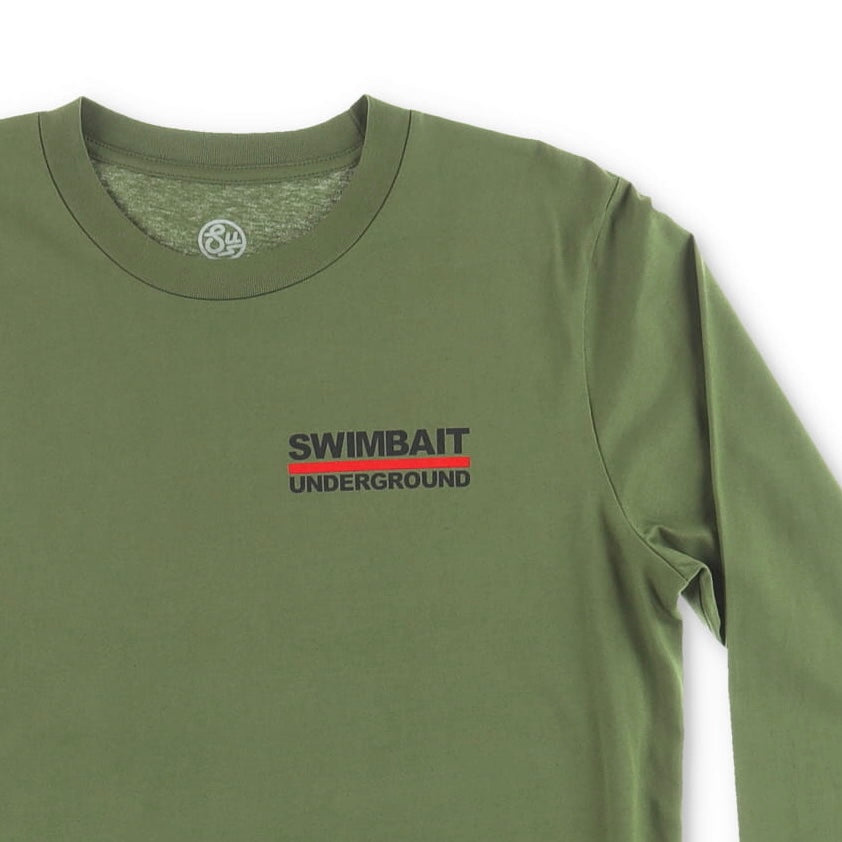 Swimbait Underground Logo Lock Up Long Sleeve Tee - Army